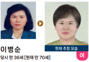 이병순(당시 만 36세, 여) 사진