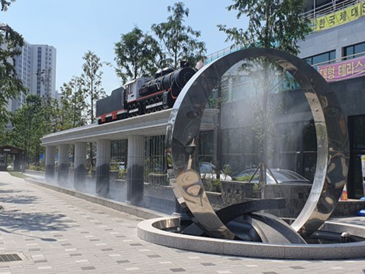 수인선 바람길숲 분수 사진